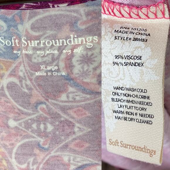 Soft Surroundings Maxi Dress Pink Mixed Boho Print size XL - Picture 3 of 5